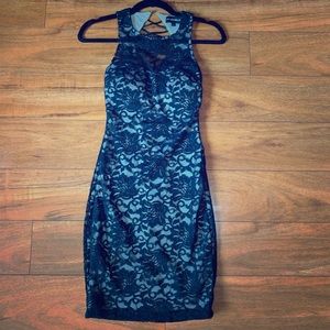 Black lace cocktail dress
